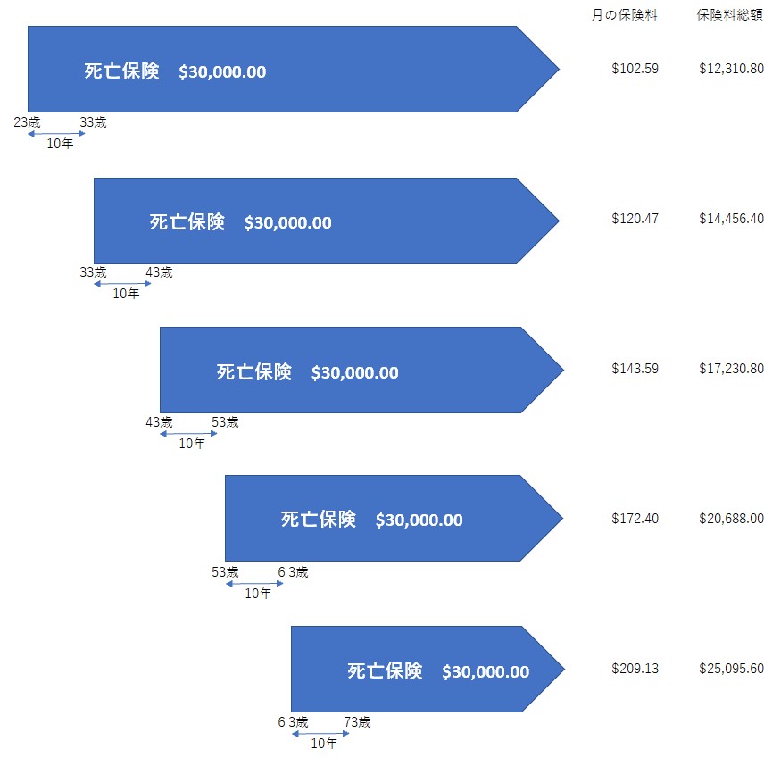 加入年齢による保険料の違い